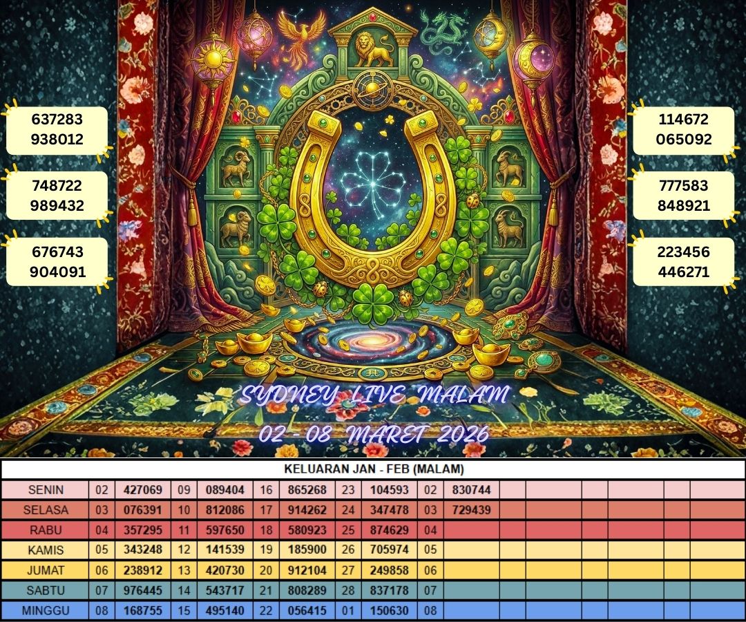 SYDNEY LIVE MALAM 02 - 08 MARET 2026
